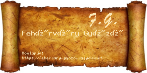 Fehérváry Győző névjegykártya