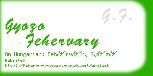 gyozo fehervary business card